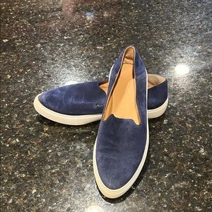 Franco Sarto Navy Suede Loafers